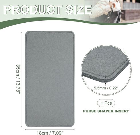 Felt Base Shaper, Bag Bottom Shaper Purse Organizer Insert, Handbag Organizers Arc Corner Liner Board Insert, 14 x 9 Inch Fit for Purse Tote Bag Handbag Women (Coffee) in Kuwait