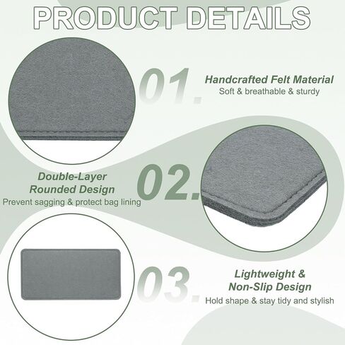 Felt Base Shaper, Bag Bottom Shaper Purse Organizer Insert, Handbag Organizers Arc Corner Liner Board Insert, 14 x 9 Inch Fit for Purse Tote Bag Handbag Women (Coffee) in Kuwait