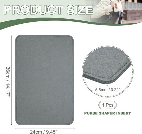 Felt Base Shaper, Bag Bottom Shaper Purse Organizer Insert, Handbag Organizers Arc Corner Liner Board Insert, 14 x 9 Inch Fit for Purse Tote Bag Handbag Women (Coffee) in Kuwait
