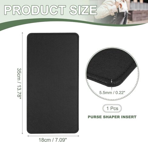 Felt Base Shaper, Bag Bottom Shaper Purse Organizer Insert, Handbag Organizers Arc Corner Liner Board Insert, 14 x 9 Inch Fit for Purse Tote Bag Handbag Women (Coffee) in Kuwait