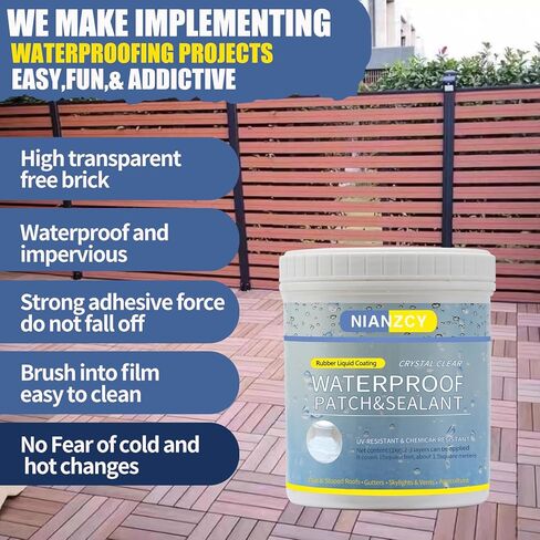 Liquid Waterproof Sealant, Invisible Waterproof Agent,Transparent Repairing Leak Waterproof Adhesive, Super Strong Bonding Sealant Invisible Waterproof Anti-Leakage Agent 35oz in Saudi Arabia