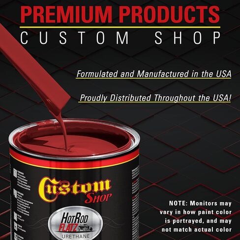 Custom Shop - Candy Apple Red - Hot Rod Flatz Flat Matte Satin Urethane Auto Paint - Complete Gallon Paint Kit - Professional Low Sheen Automotive, Car Truck Coating, 4:1 Mix Ratio in Saudi Arabia
