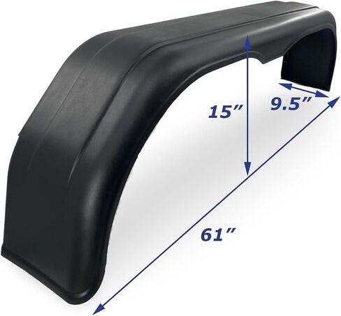 (2) Sturdy Built Black Plastic Tandem Axle Boat Trailer Fenders 9 1/2 in x 61 in x 15 in, 26971-2 in Saudi Arabia