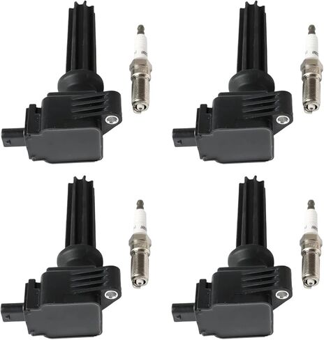 ملفات الإشعال 4PCS للعلامة التجارية + 4pcs تقاطعات شرارة Iridium 6736203 CM5Z12029A UF670 متوافقة مع Ford Fusion Focus Explorer Lincoln UF670 in Kuwait