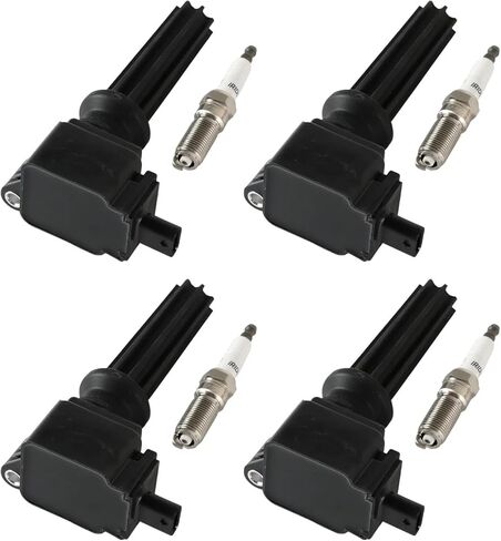ملفات الإشعال 4PCS للعلامة التجارية + 4pcs تقاطعات شرارة Iridium 6736203 CM5Z12029A UF670 متوافقة مع Ford Fusion Focus Explorer Lincoln UF670 in Kuwait