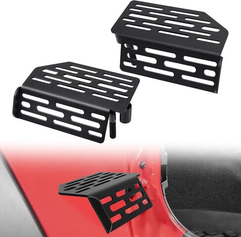 Benlari Upgraded 120° Wrangler Foot Pegs, Door Off Foot Pegs Exterior Door Hinge Foot Pegs Compatible with Jeep Wrangler JK JKU JL JLU 2007-2025, Gladiator JT 2020-2025 Foot Rest Pedals in Saudi Arabia