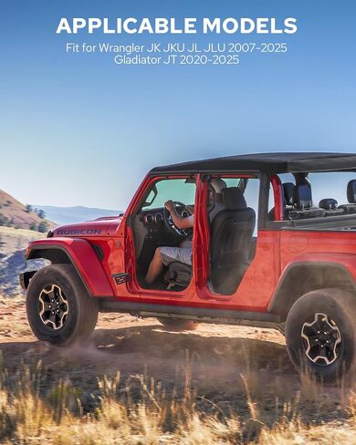 Benlari Upgraded 120° Wrangler Foot Pegs, Door Off Foot Pegs Exterior Door Hinge Foot Pegs Compatible with Jeep Wrangler JK JKU JL JLU 2007-2025, Gladiator JT 2020-2025 Foot Rest Pedals in Saudi Arabia