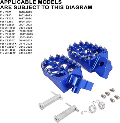 JFG RACING Dirt Bike Foot Pegs,CNC Motorcycle Rest Pedal Footpegs for YZ65 18-23/YZ85 02-23/YZ125 97-24/YZ250 98-24/YZ250F 01-23/WR250F 01-24/YZ450F WR450F 03-23/YZ125X YZ250X YZ250FX YZ450FX-Blue in Saudi Arabia