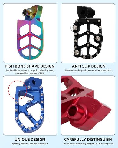 JFG RACING Dirt Bike Foot Pegs,CNC Motorcycle Rest Pedal Footpegs for YZ65 18-23/YZ85 02-23/YZ125 97-24/YZ250 98-24/YZ250F 01-23/WR250F 01-24/YZ450F WR450F 03-23/YZ125X YZ250X YZ250FX YZ450FX-Blue in Saudi Arabia