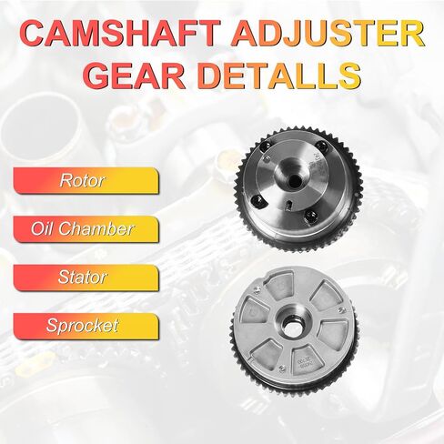 24370-2E020 24350-2E700 توقيت عادم الحد من عمود الحدبات VVT SPROCKET 2PCS FITS لـ HYUNDAI ELANTRA KONA VELOSTER KIA FORTE 2017 2018 2019 2020 2021 2022 2.0L DOHC OE 243702E020 243502E700 in Kuwait