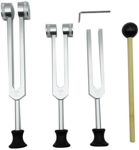 Tuning Forks for Healing Set (128Hz, 256Hz, 512Hz)–Medical Grade Sound Healing Instruments for Chakra, Yoga, and Meditation (Gold) in Saudi Arabia