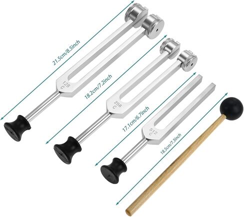 Tuning Forks for Healing Set (128Hz, 256Hz, 512Hz)–Medical Grade Sound Healing Instruments for Chakra, Yoga, and Meditation (Gold) in Saudi Arabia