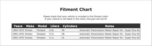 مجموعة الإصلاح الرئيسية للإرسال التلقائي متوافقة مع بونتياك تيمبست 1970 1969 P-2918897 in Kuwait