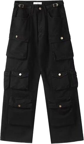 Women's Hiking Wide Leg Cargo Pants Lightweight Quick Dry Outdoor Buttons High Waisted Workout Pants with Pockets in Kuwait