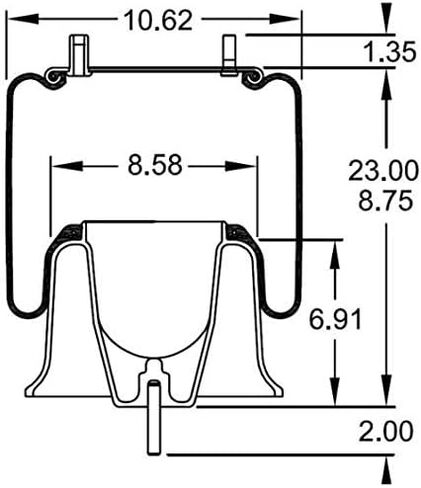 2 pack of TORQUE Air Bag Spring for Freightliner Trucks (Replaces Firestone 9781, 8537, 8536, W01-358-9781, Freigthliner 681-320-0017, Goodyear 1R12-603) (2 x TR9781) in Saudi Arabia