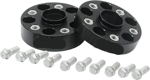 2Pieces 20/25/30/35/50mm Aluminum Alloy CNC Wheel Spacers Suit PCD 5x100 CB 57.1 Compatible For Audi A1, A2, A3, TT Compatible For Volkswagen FOX, GOLF(2PCS 20mm Black) in Saudi Arabia