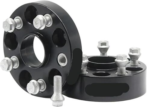2Pieces 20/25/30/35/50mm Aluminum Alloy CNC Wheel Spacers Suit PCD 5x100 CB 57.1 Compatible For Audi A1, A2, A3, TT Compatible For Volkswagen FOX, GOLF(2PCS 20mm Black) in Saudi Arabia