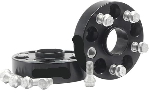 2Pieces 20/25/30/35/50mm Aluminum Alloy CNC Wheel Spacers Suit PCD 5x100 CB 57.1 Compatible For Audi A1, A2, A3, TT Compatible For Volkswagen FOX, GOLF(2PCS 20mm Black) in Saudi Arabia