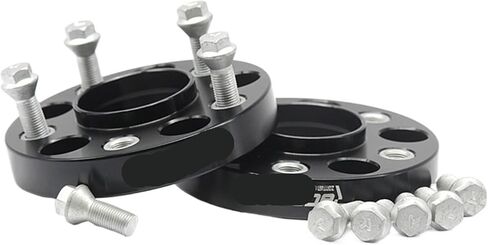 2Pieces 20/25/30/35/50mm Aluminum Alloy CNC Wheel Spacers Suit PCD 5x100 CB 57.1 Compatible For Audi A1, A2, A3, TT Compatible For Volkswagen FOX, GOLF(2PCS 20mm Black) in Saudi Arabia