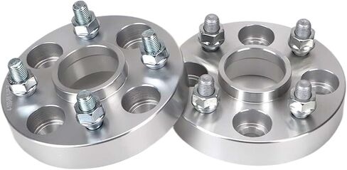 2Pieces PCD 4x100 Center Hole 54.1mm Wheel Forged Spacers Adapter Compatible For Toyota Yaris, Compatible For Vios, K2 / PICANTO Flange Gasket M12x1.5(2PCS 25mm Silver) in Kuwait