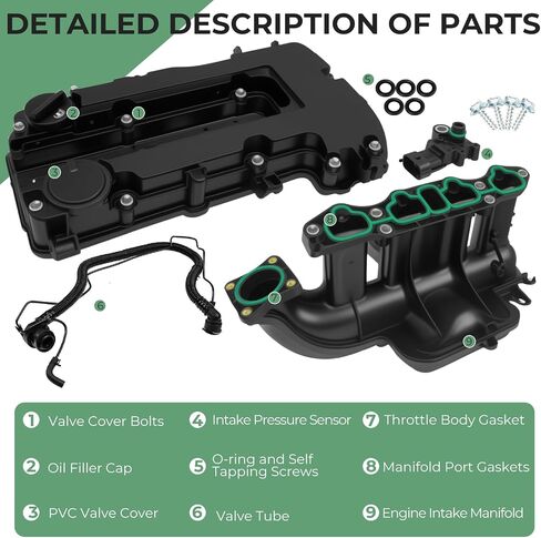 طقم غطاء صمامات الصمامات المنوع المقبول متوافقة مع شيفروليه كروز سونيك تراكس تتبع Volt Buick Encore 1.4L 2011-2021 استبدال 615-380 55573746 25193343 25198498 25200449 55577314 in Kuwait