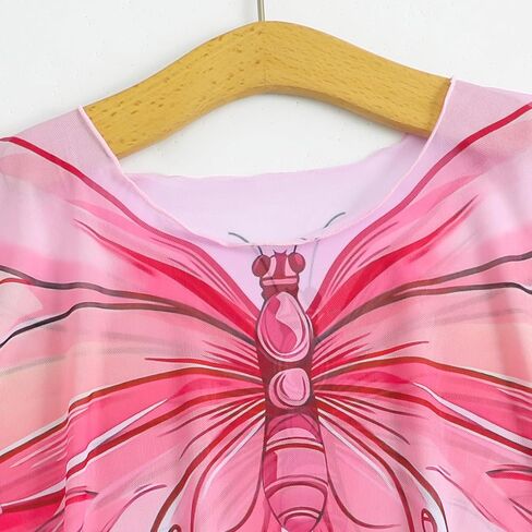 فتاة السباحة تستر أطفال الفراشة على الشاطئ التستر شيفون الأكمام الطويلة لف ثوب السباحة 4-7 سنوات in Kuwait