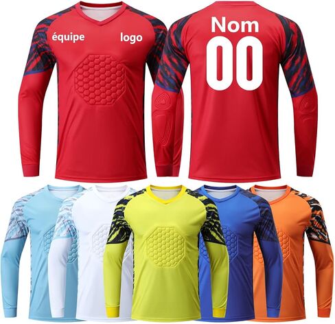 Custom Goalkeeper Jersey for All Ages - Quick-Dry Breathable Goalie Shirt with Name - Adults/Kids/Teens in Kuwait