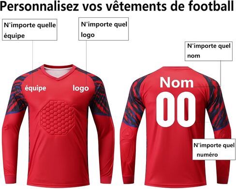 Custom Goalkeeper Jersey for All Ages - Quick-Dry Breathable Goalie Shirt with Name - Adults/Kids/Teens in Kuwait
