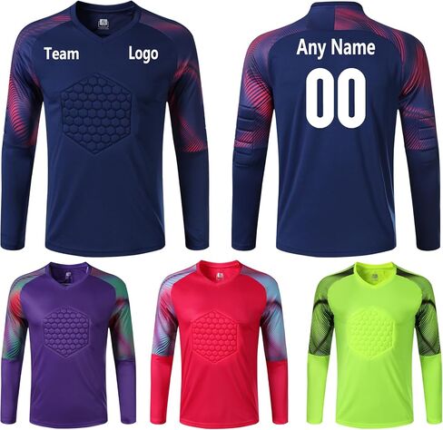 Quick-Dry Breathable Goalie Shirt with for All Ages - Custom Goalkeeper Jersey - Adults/Kids/Teens in Kuwait