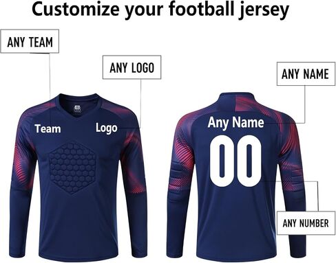 Quick-Dry Breathable Goalie Shirt with for All Ages - Custom Goalkeeper Jersey - Adults/Kids/Teens in Kuwait