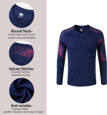Quick-Dry Breathable Goalie Shirt with for All Ages - Custom Goalkeeper Jersey - Adults/Kids/Teens in Kuwait