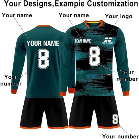 Custom Goalie Jersey Add Name Number Logo Long Sleeve Personalized Family Soccer Jersey Set for Men Women Youth Kids in Saudi Arabia