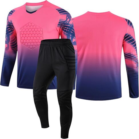 Customized Goalkeeper Jerseys Children's Goalkeeper Uniforms Soccer Jerseys Sets with Sponge Protective Pads Youth Adults in Saudi Arabia