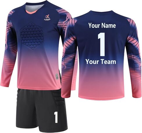 Customized Goalkeeper Jerseys Children's Goalkeeper Uniforms Soccer Jerseys Sets with Sponge Protective Pads Youth Adults in Saudi Arabia