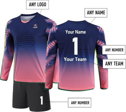 Customized Goalkeeper Jerseys Children's Goalkeeper Uniforms Soccer Jerseys Sets with Sponge Protective Pads Youth Adults in Saudi Arabia