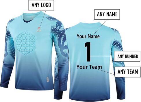 Customized Goalkeeper Jerseys Children's Goalkeeper Uniforms Soccer Jerseys Sets with Sponge Protective Pads Youth Adults in Saudi Arabia