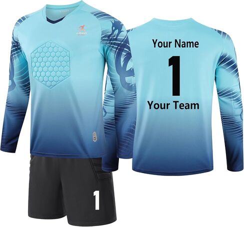 Customized Goalkeeper Jerseys Children's Goalkeeper Uniforms Soccer Jerseys Sets with Sponge Protective Pads Youth Adults in Saudi Arabia