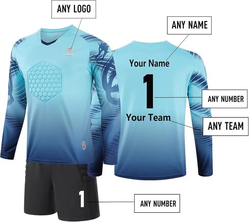 Customized Goalkeeper Jerseys Children's Goalkeeper Uniforms Soccer Jerseys Sets with Sponge Protective Pads Youth Adults in Saudi Arabia