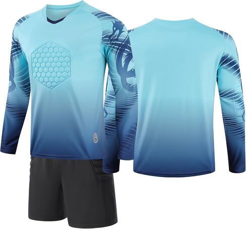 Customized Goalkeeper Jerseys Children's Goalkeeper Uniforms Soccer Jerseys Sets with Sponge Protective Pads Youth Adults in Saudi Arabia