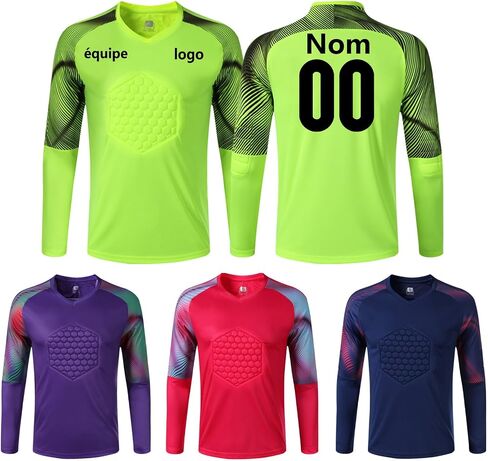 Quick-Dry Breathable Goalie Shirt with for All Ages - Custom Goalkeeper Jersey - Adults/Kids/Teens in Kuwait