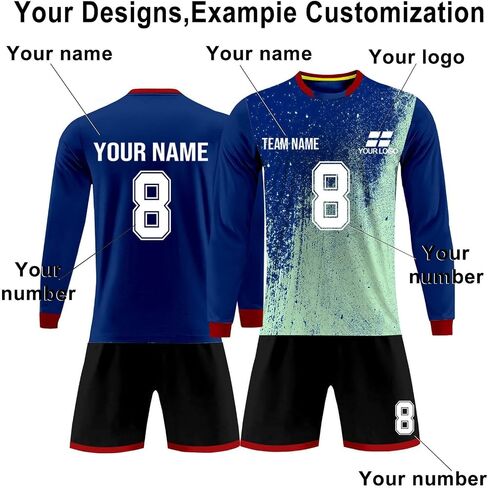 Custom Goalie Jersey Add Name Number Logo Long Sleeve Soccer Football Training Uniform for Adults Kids Football Player in Saudi Arabia