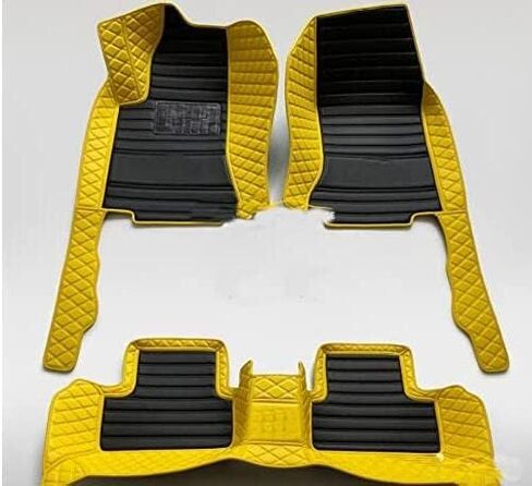 Custom Making Car Floor Mats for 95% Sedan SUV Sports Car Full Coverage Cute Men Women Pads Protection Non-Slip Leather Floor Liners (Black) in Saudi Arabia