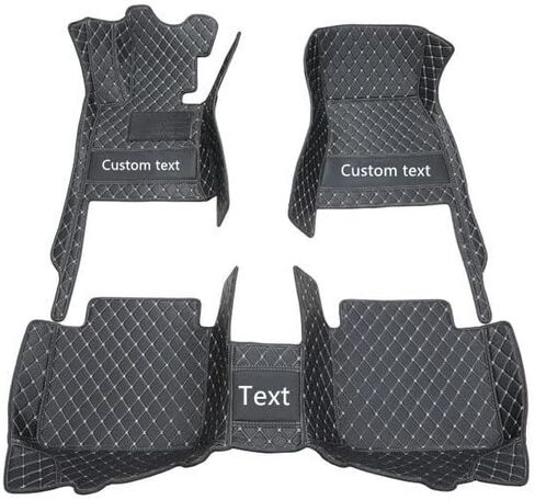 Custom Making Car Floor Mats for 95% Sedan SUV Sports Car Full Coverage Cute Men Women Pads Protection Non-Slip Leather Floor Liners (Black) in Saudi Arabia