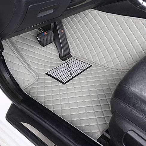 Custom Making Car Floor Mats for 95% Sedan SUV Sports Car Full Coverage Cute Men Women Pads Protection Non-Slip Leather Floor Liners (Black) in Saudi Arabia