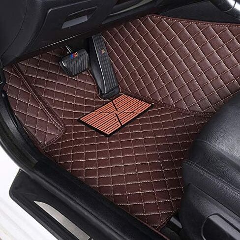 Custom Making Car Floor Mats for 95% Sedan SUV Sports Car Full Coverage Cute Men Women Pads Protection Non-Slip Leather Floor Liners (Black) in Saudi Arabia