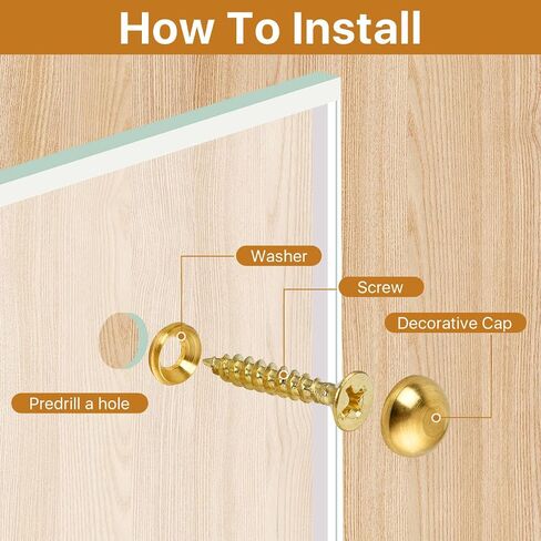16 Pcs Brass Decorative Screws with Caps, 15 mm Self-Tapping Screws with Decorative Cover, Decorative Caps Cover Nails for Furniture Mirror Sign Advertising Glass Fixing (Bronze) in Kuwait