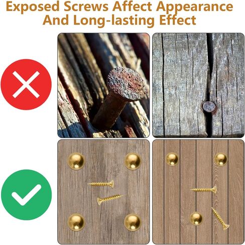 16 Pcs Brass Decorative Screws with Caps, 15 mm Self-Tapping Screws with Decorative Cover, Decorative Caps Cover Nails for Furniture Mirror Sign Advertising Glass Fixing (Bronze) in Kuwait