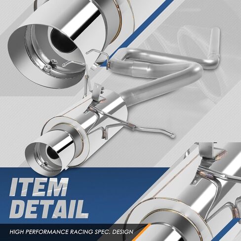 Auto Dynasty 4 Inches Round Slant Muffler Tip Catback Exhaust System Compatible with 2001-2006 Chrysler PT Cruiser 2.4L in Kuwait