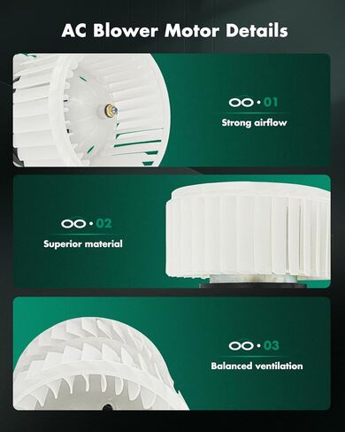 محرك منفاخ SCITOO 700113 HVAC مع قفص مروحة مناسب لـ 2001-2003 لـ Acura CL، 1999-2003 لـ Acura TL، OE استبدال- BM 00130C، 700113، 79310-S0K-A01، 15-80948، 44-1251، 35115، 769 60، 310021، PM272 in Kuwait