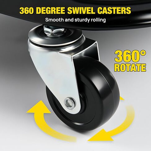 Nilight Rolling Creeper Garage/Shop Seat ، 250 رطلاً براز ميكانيكي مبطن مع تخزين صينية الأدوات ، إصلاح السيارات ، الأسود in Kuwait